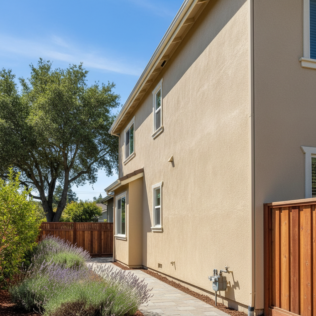 Completed residential stucco work at a residential property in Alameda, CA