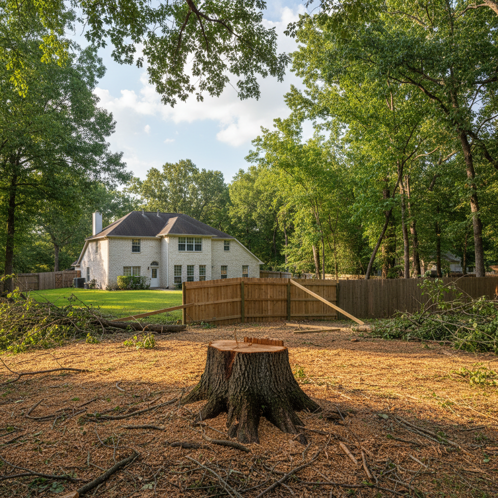 Completed emergency tree removal work at a residential property in Porter, TX