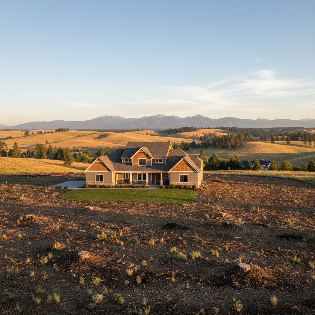 Completed lot clearing work at a residential property in Ellensburg, WA