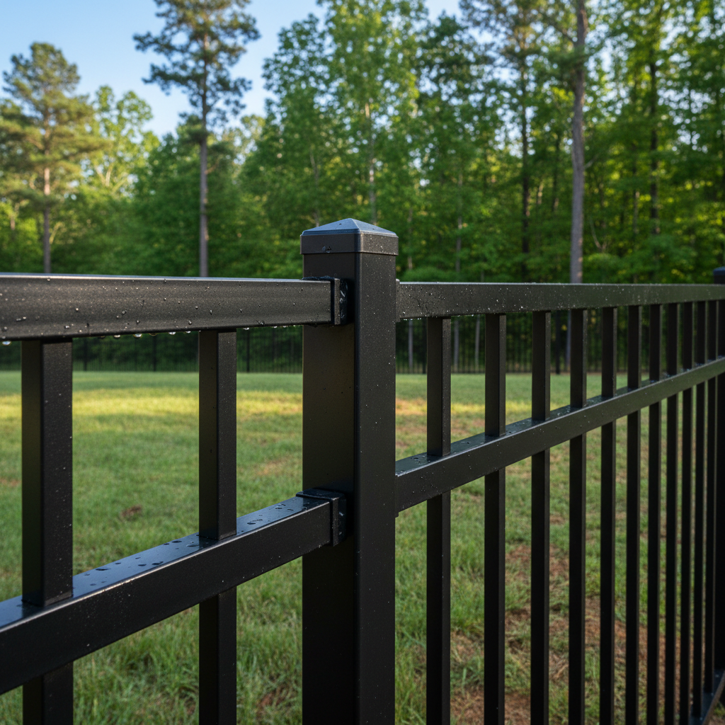 Completed aluminum fence installation work at a residential property in Loudon, TN