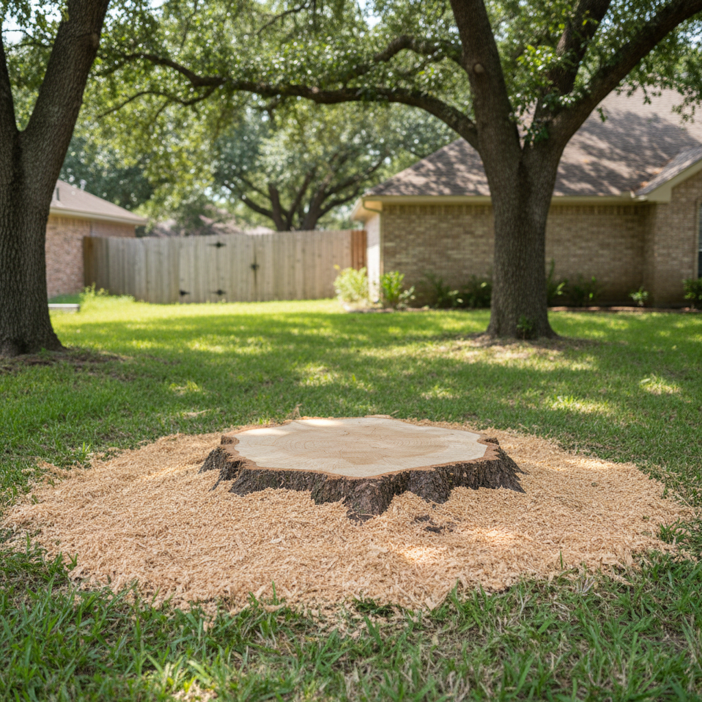 Completed tree removal work at a residential property in Orange, TX