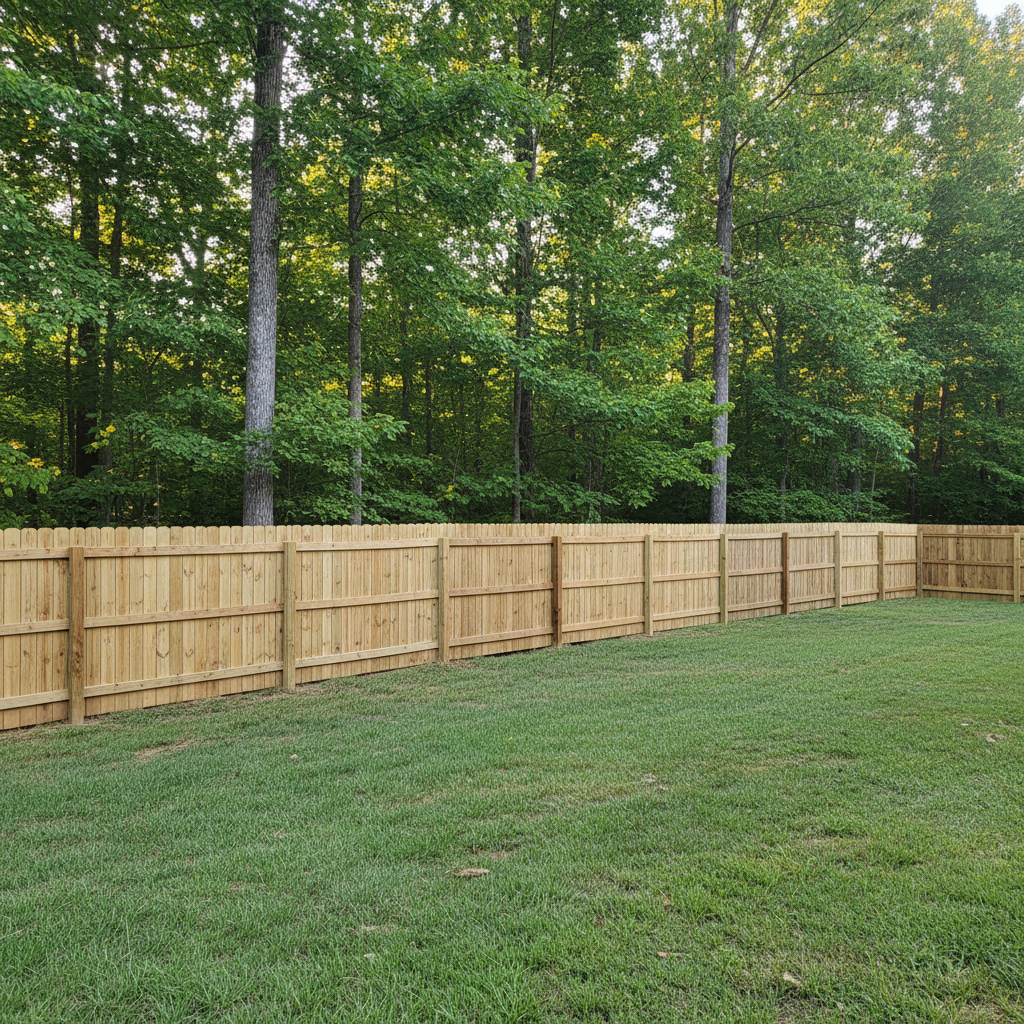 Completed fence repair work at a residential property in Norris, TN