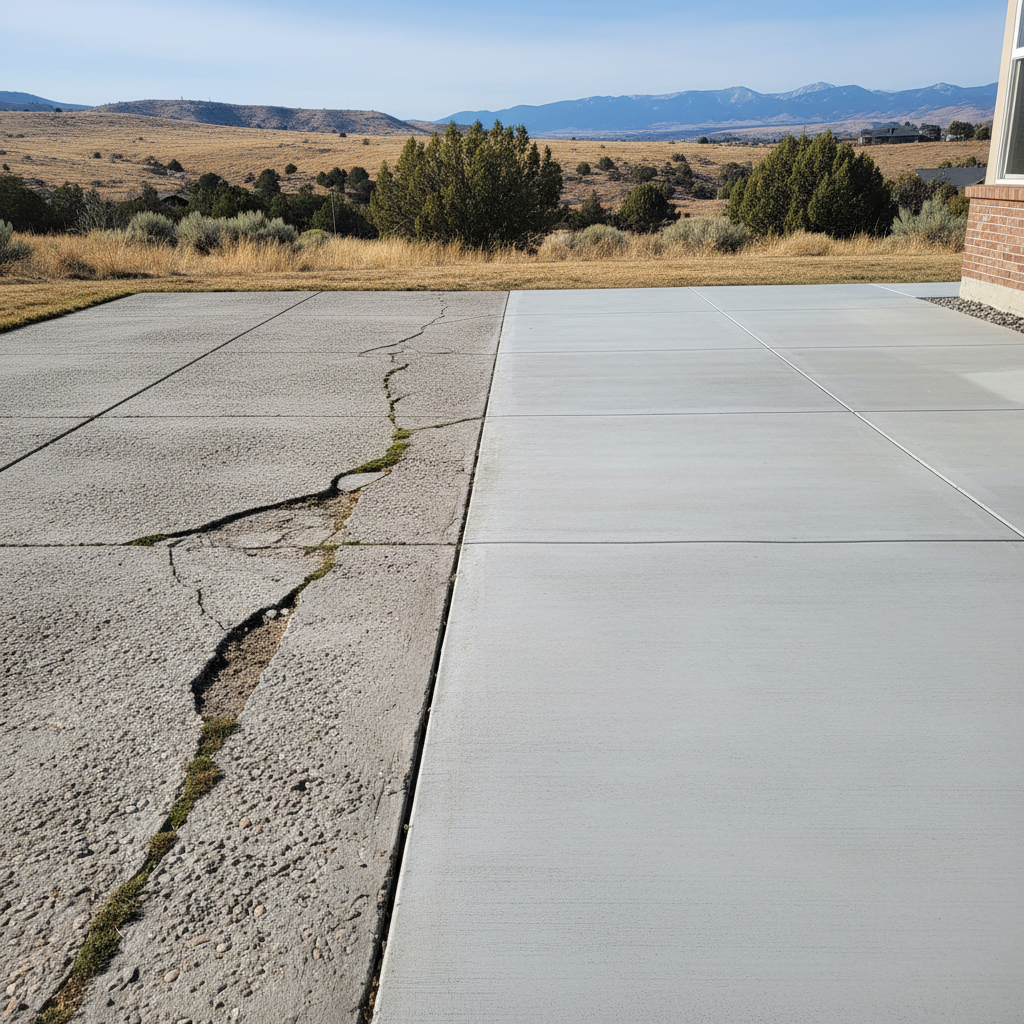 Completed concrete flatwork work at a residential property in Ogden, UT