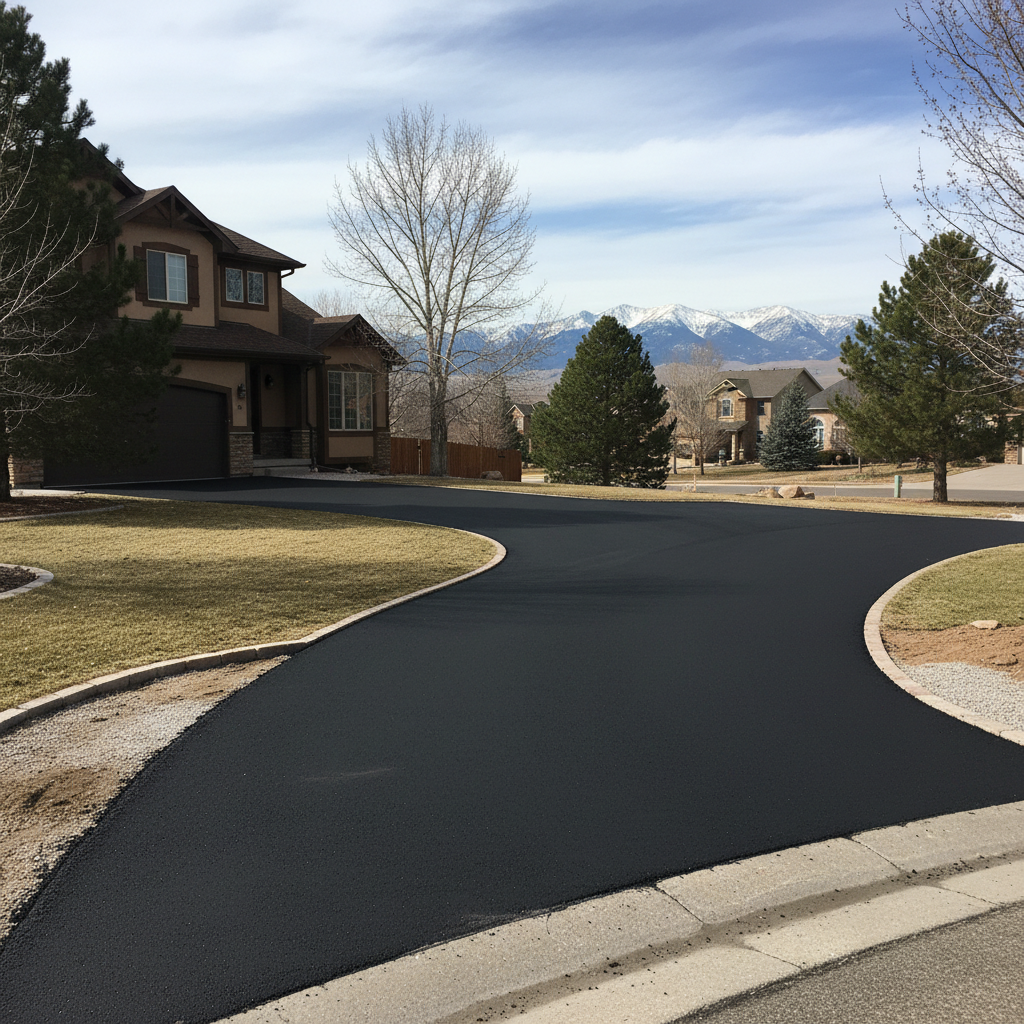 Completed residential asphalt work at a residential property in Thornton, CO
