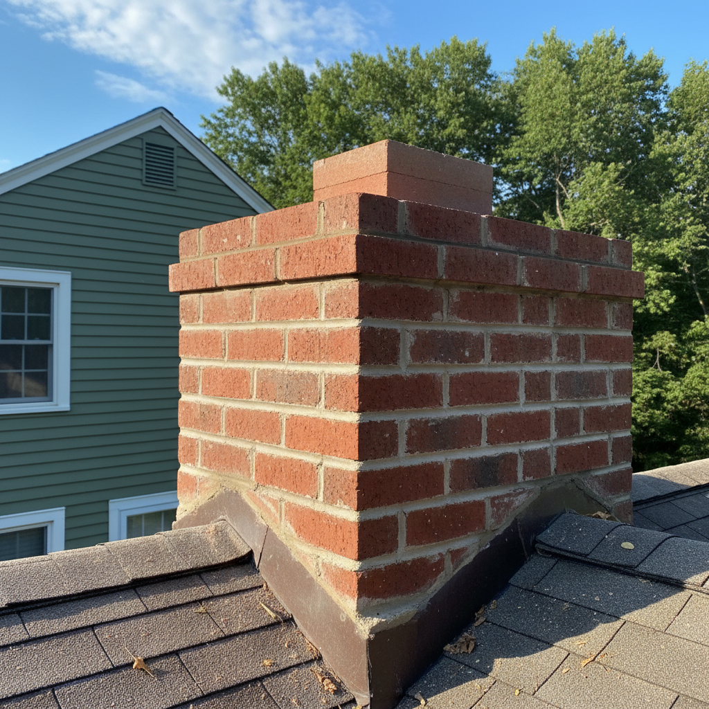 Completed chimney repair work at a residential property in Lexington, MA