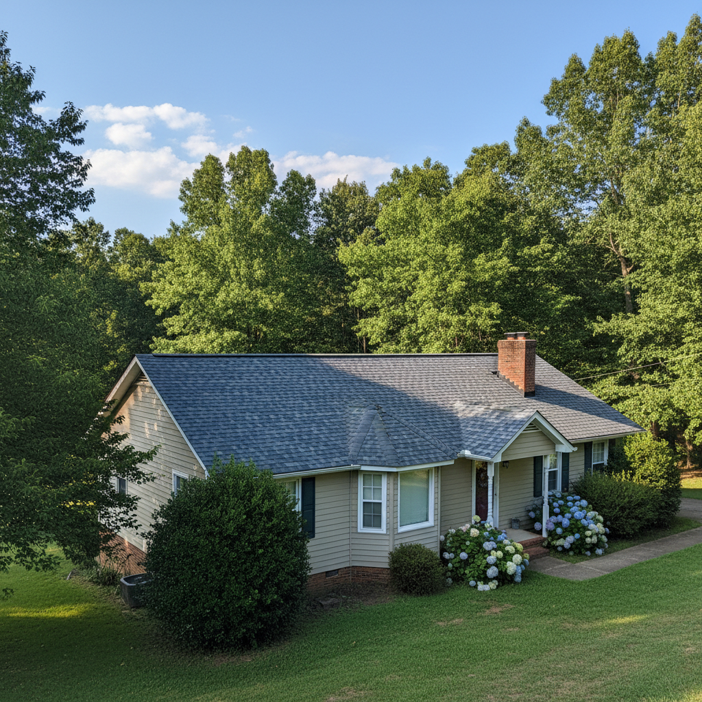 Completed storm damage repair work at a residential property in Louisburg, NC