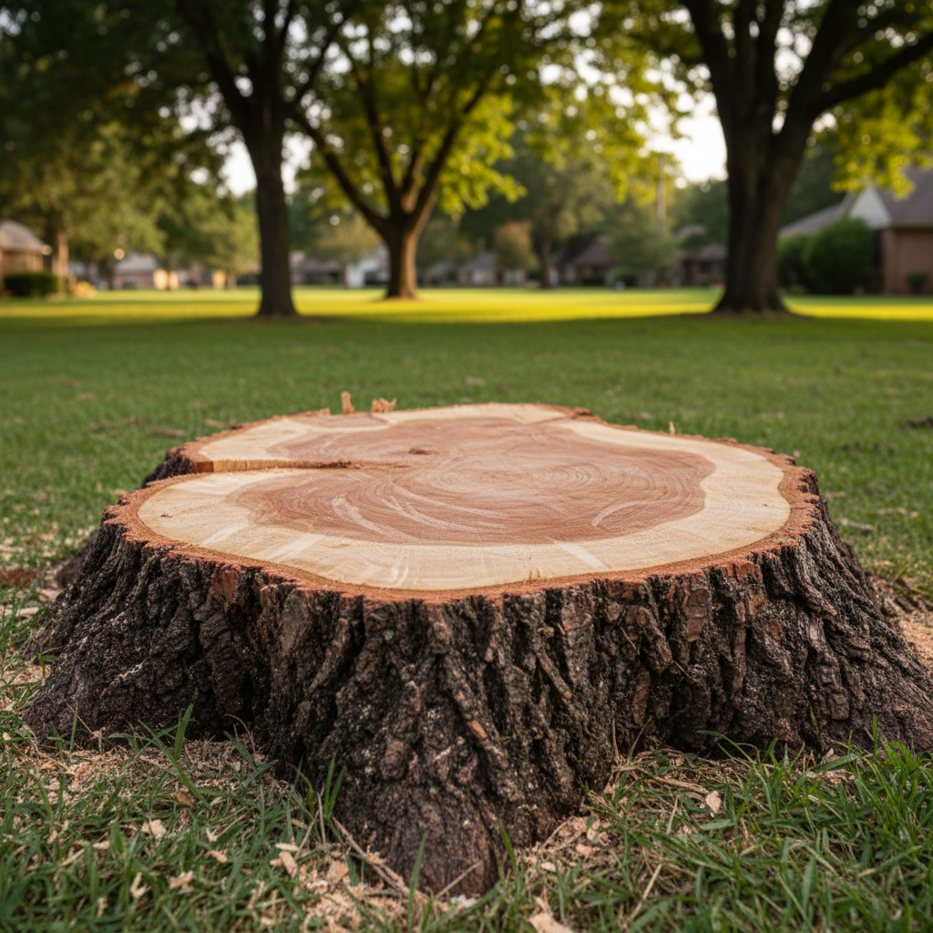 Completed tree removal work at a residential property in Huffman, TX