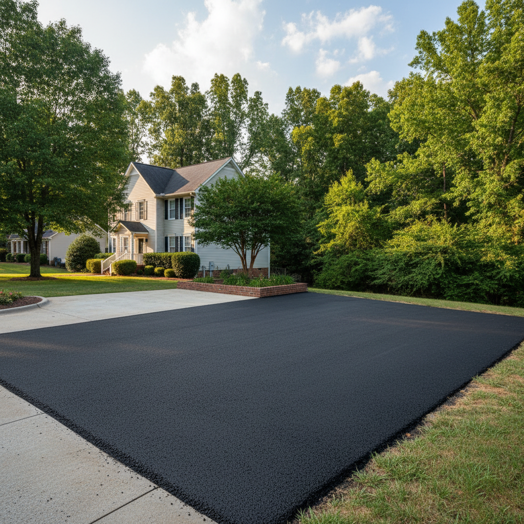 Completed parking lot paving work at a residential property in Birmingham, AL