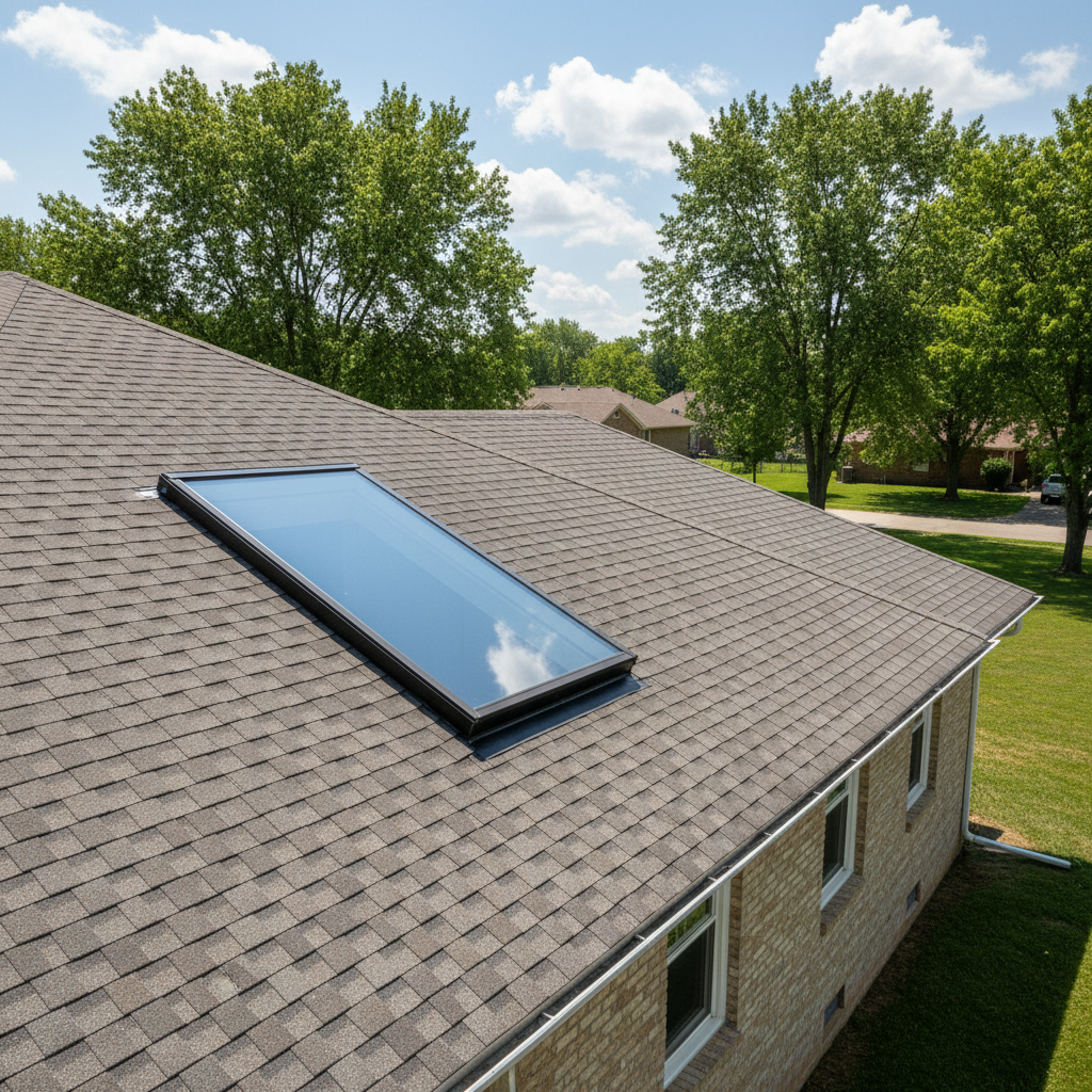 Completed skylight installation work at a residential property in Pittsburg, KS