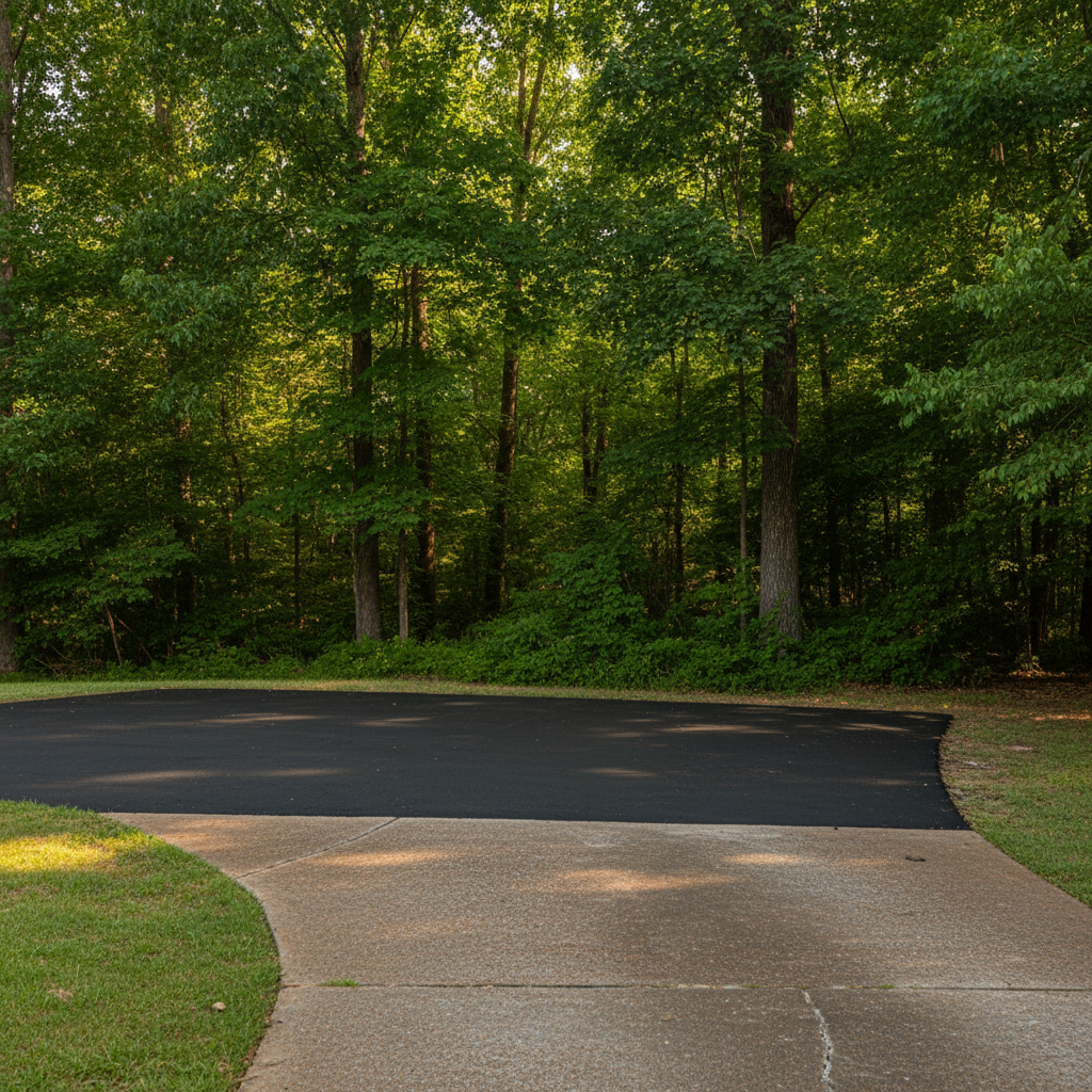 Completed asphalt repair work at a residential property in Montgomery, AL