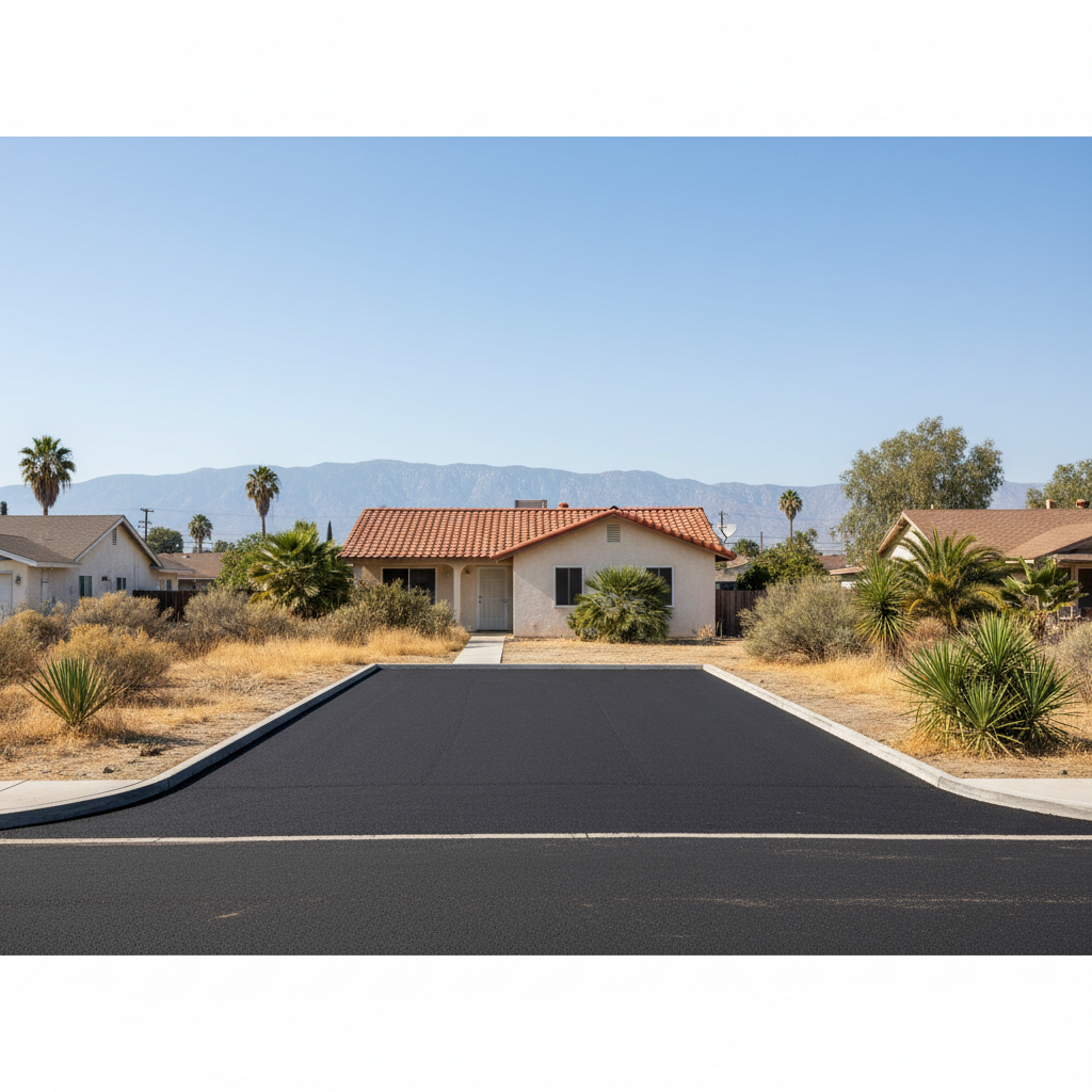 Completed commercial asphalt work at a residential property in Banning, CA
