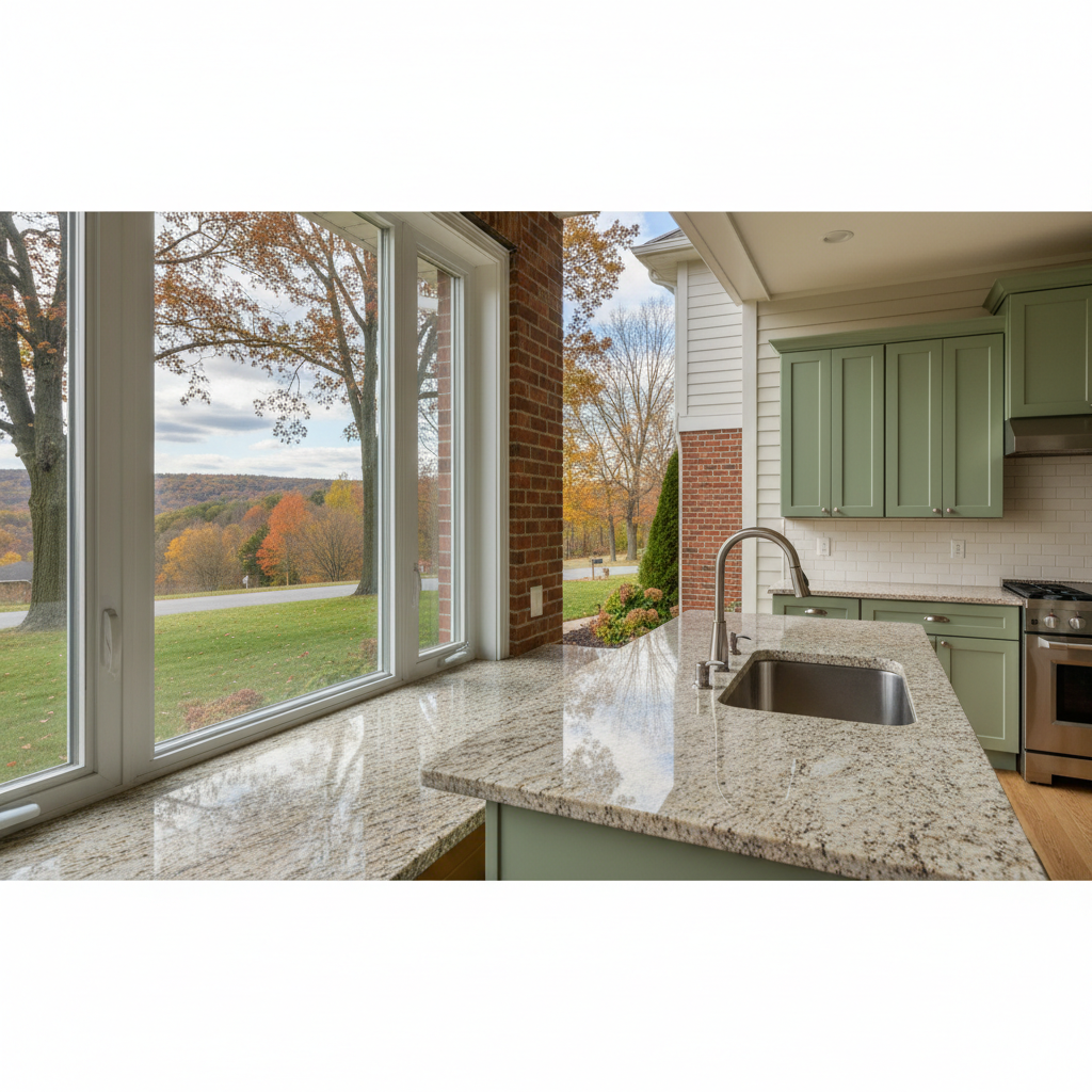 Completed countertop installation work at a residential property in Galena, IL