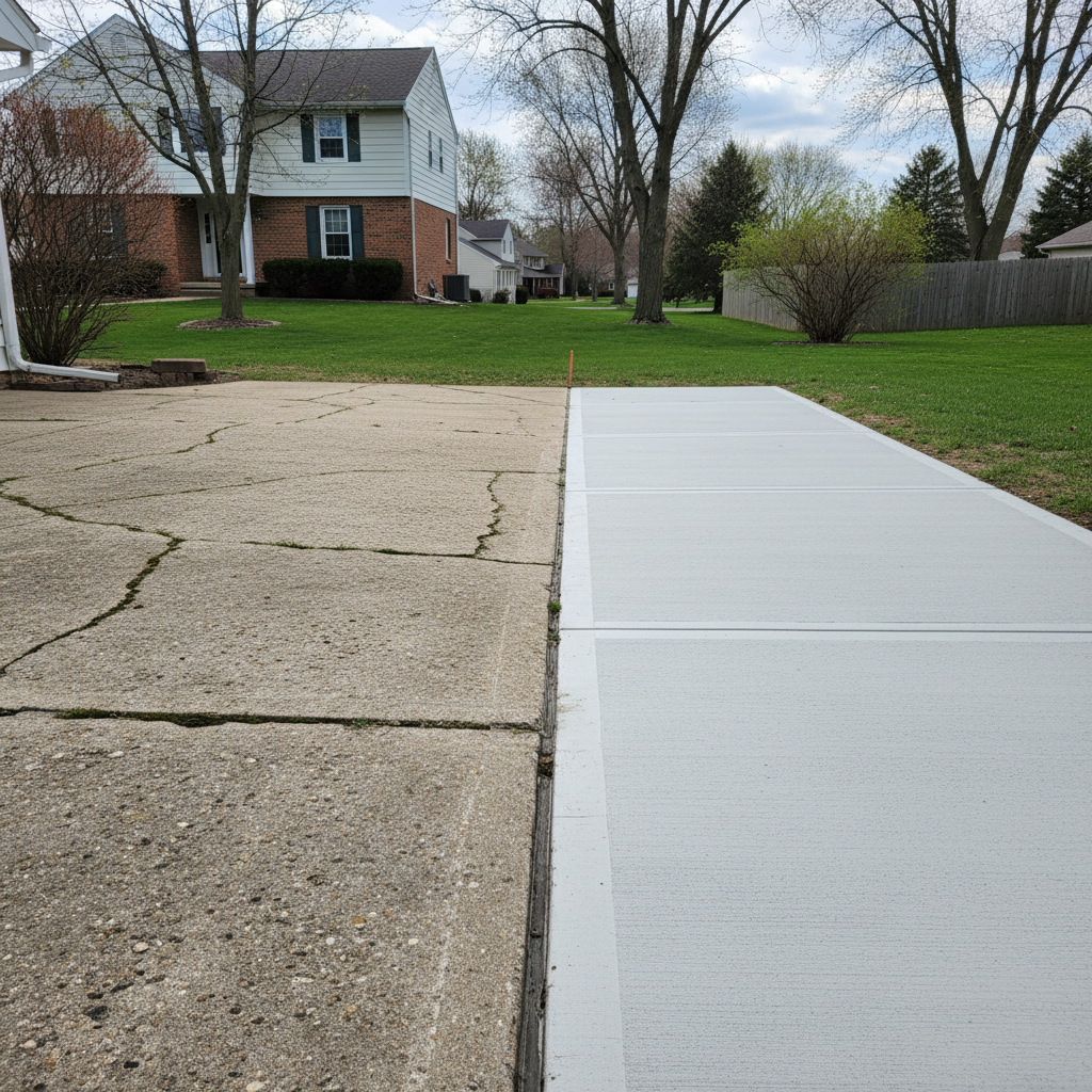 Completed concrete flatwork work at a residential property in Waukegan, IL
