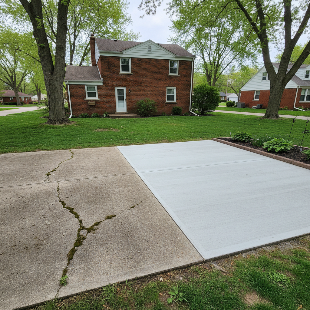 Completed concrete flatwork work at a residential property in Cicero, IL