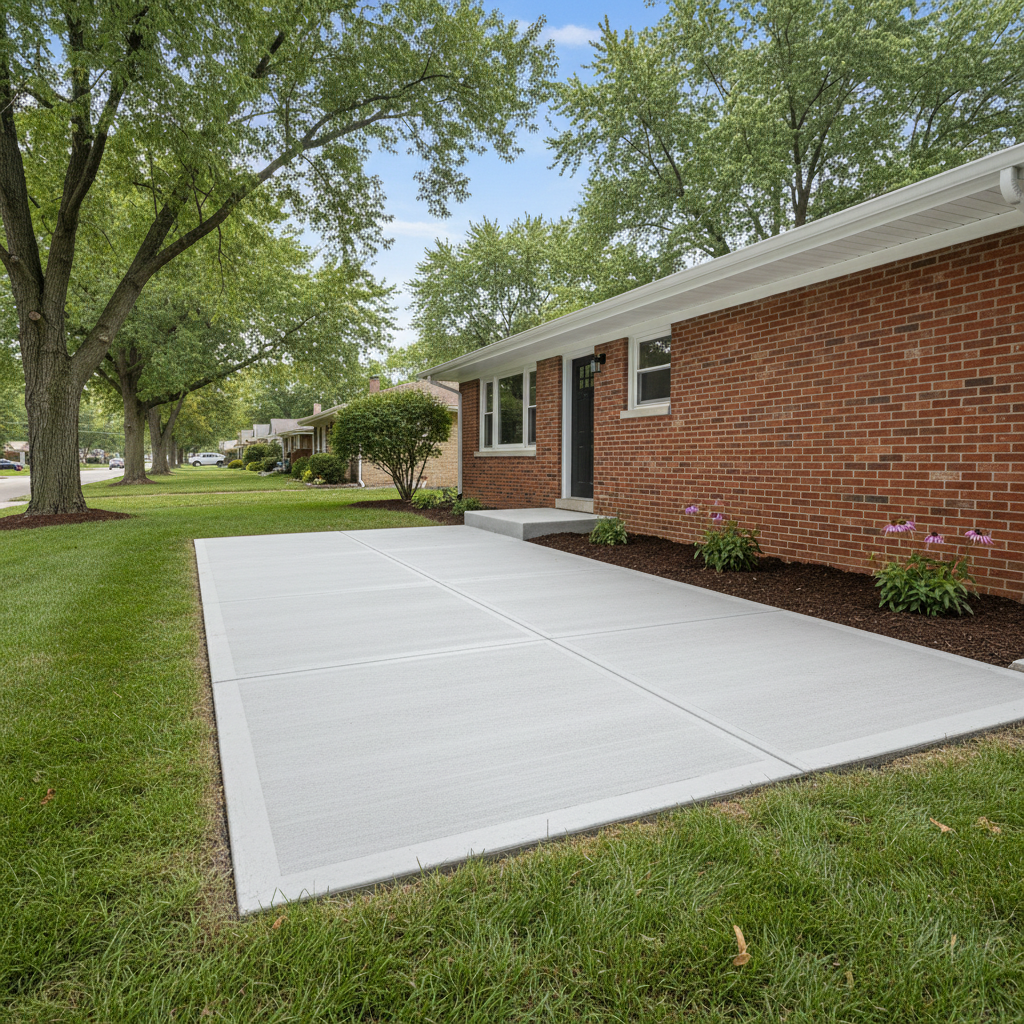 Completed concrete repair work at a residential property in Cicero, IL