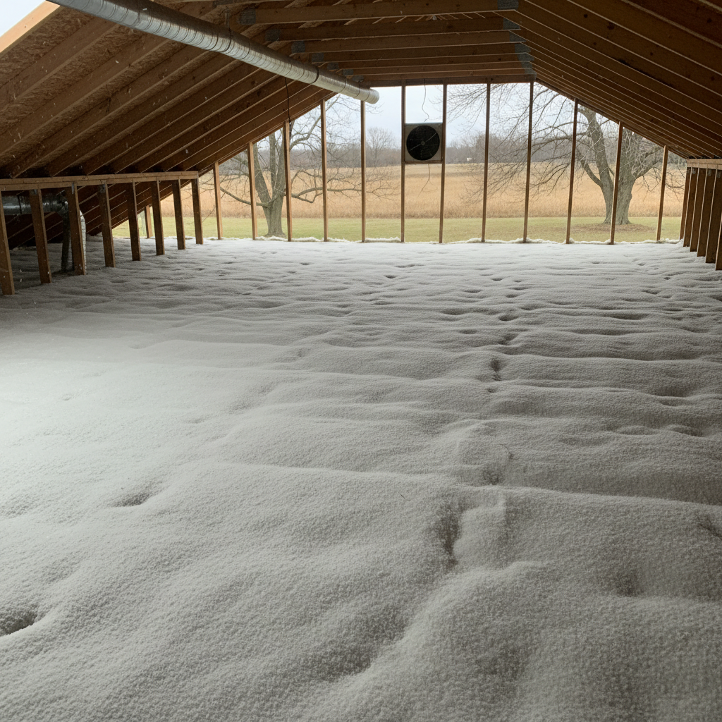 Completed blown-in insulation work at a residential property in Wheaton, IL