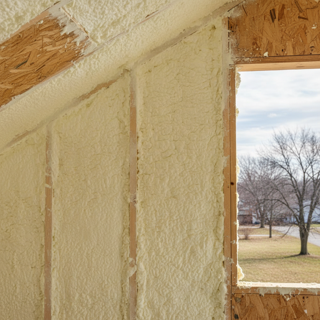 Completed closed cell spray foam work at a residential property in Arlington Heights, IL