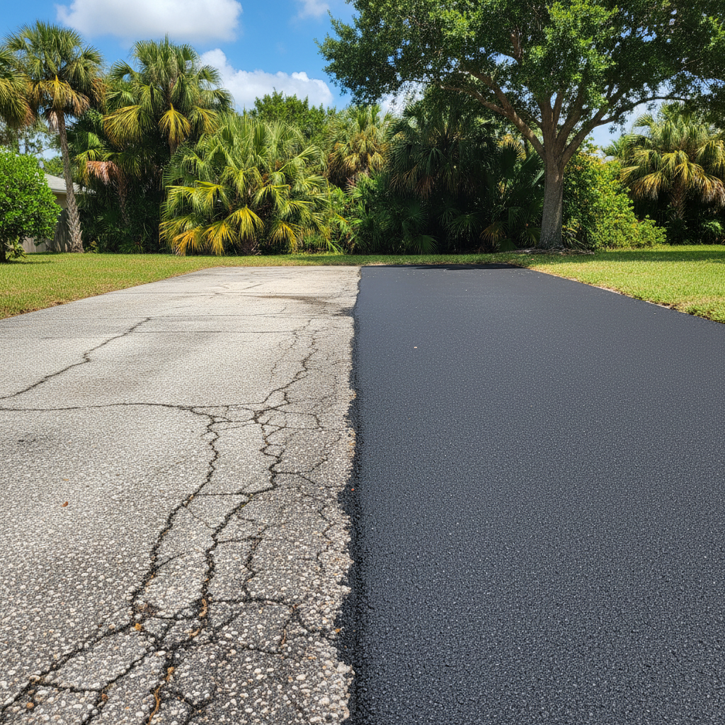 Completed commercial asphalt work at a residential property in Sunrise, FL