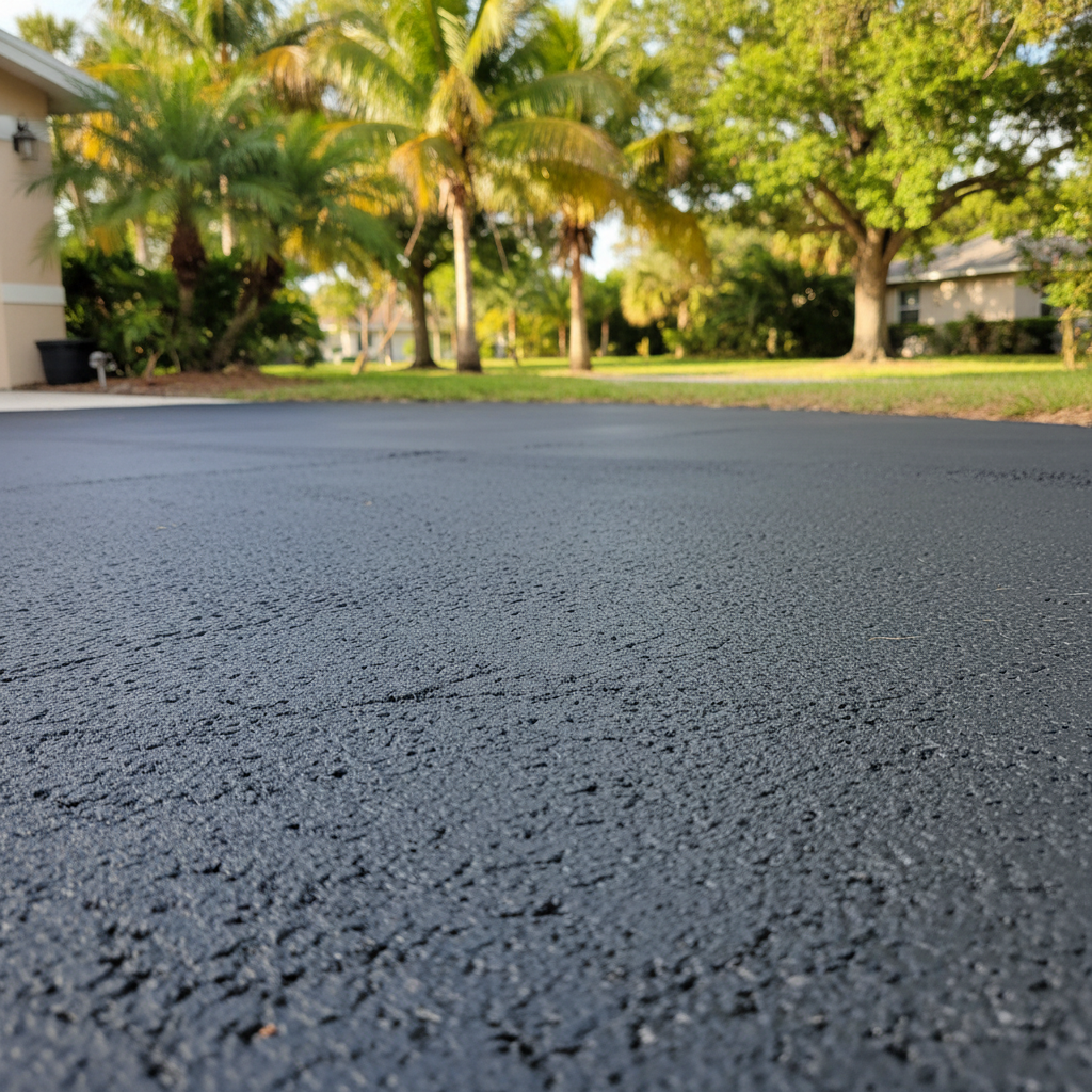 Completed slurry coating work at a residential property in Sunrise, FL