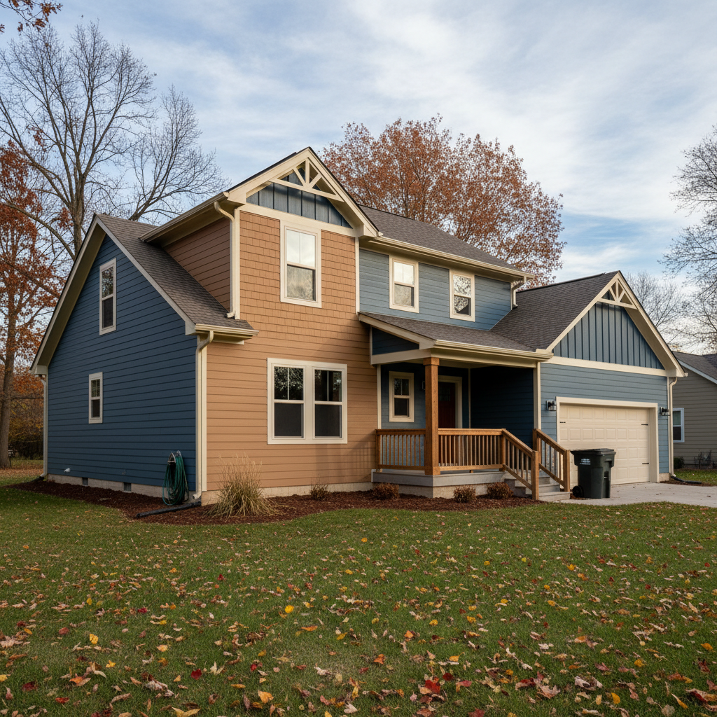 Completed siding replacement work at a residential property in Pittsburg, KS