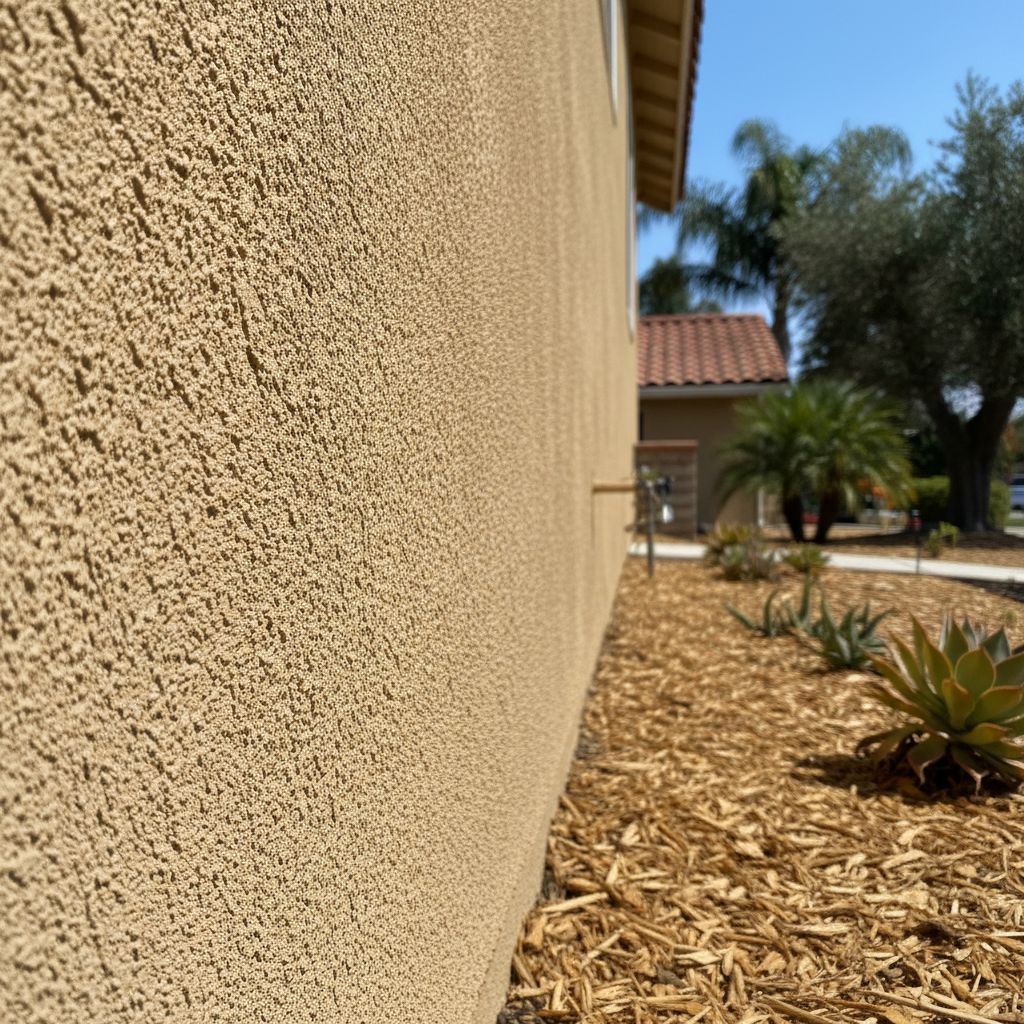 Completed stucco removal work at a residential property in Santa Ana, CA