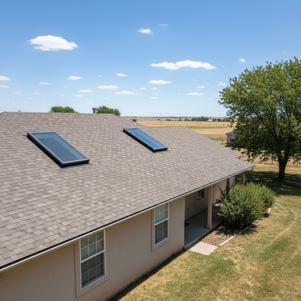 Completed skylight installation work at a residential property in Garden City, KS
