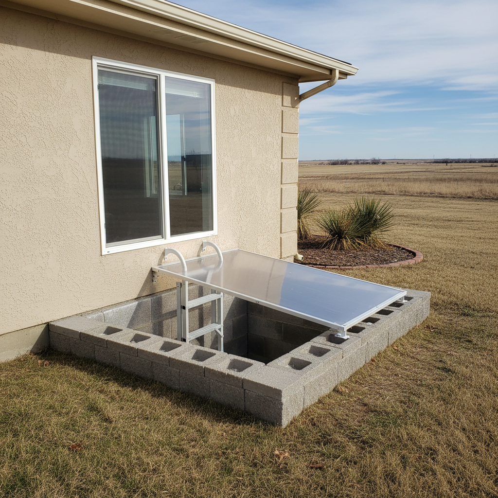 Completed egress window installation work at a residential property in Garden City, KS