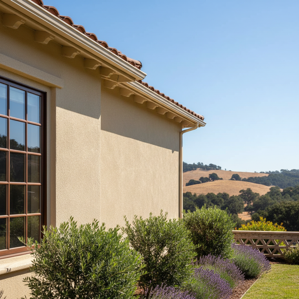 Completed residential stucco work at a residential property in Los Altos, CA