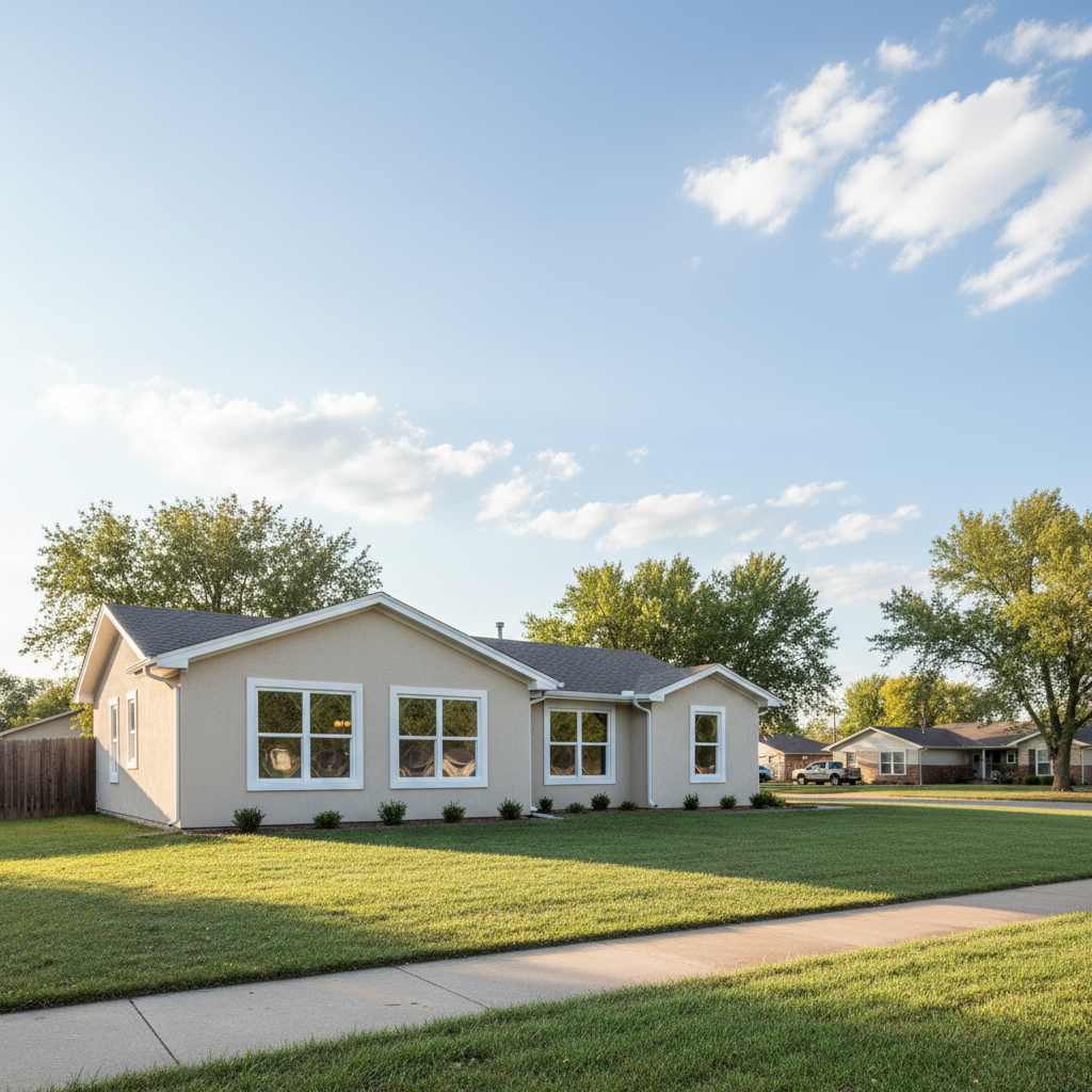 Completed window repair work at a residential property in Garden City, KS