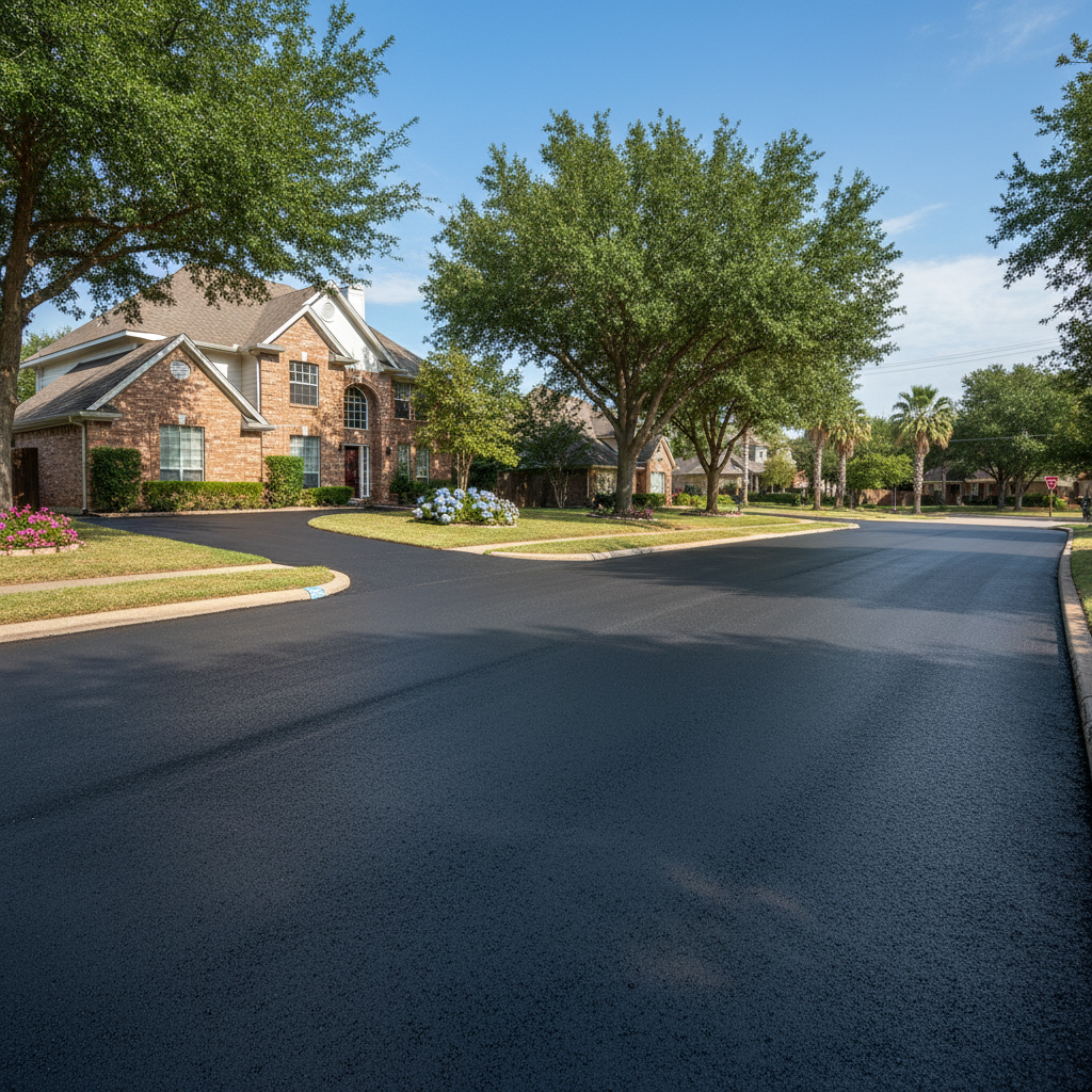 Completed residential asphalt work at a residential property in Irving, TX