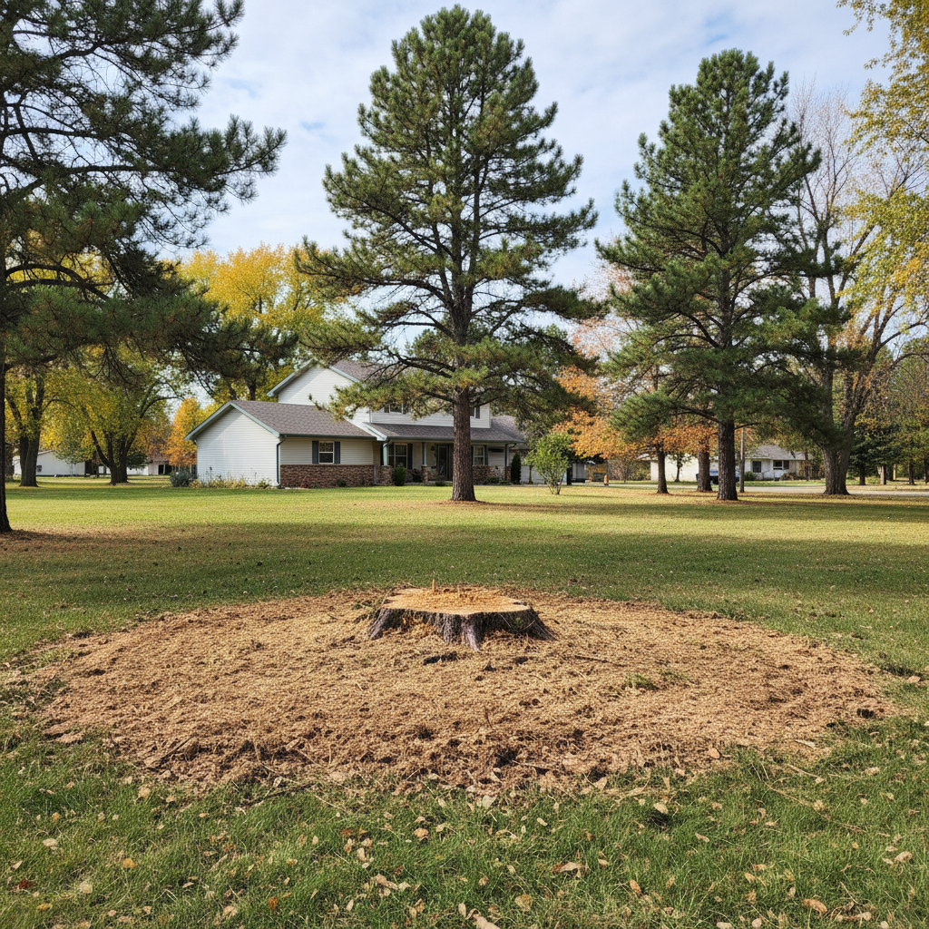 Completed stump grinding & removal work at a residential property in Hot Springs, SD