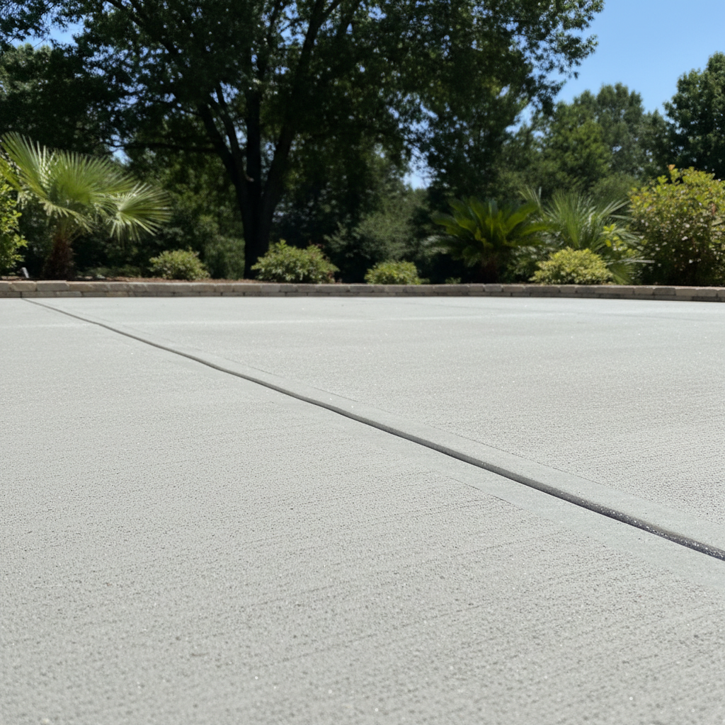 Completed concrete patios work at a residential property in Athens, AL