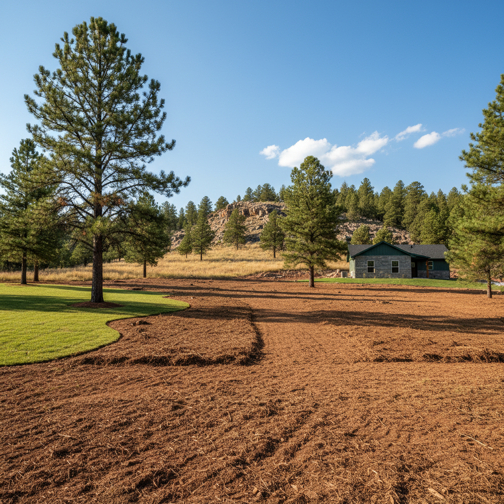 Completed lot clearing work at a residential property in Hot Springs, SD
