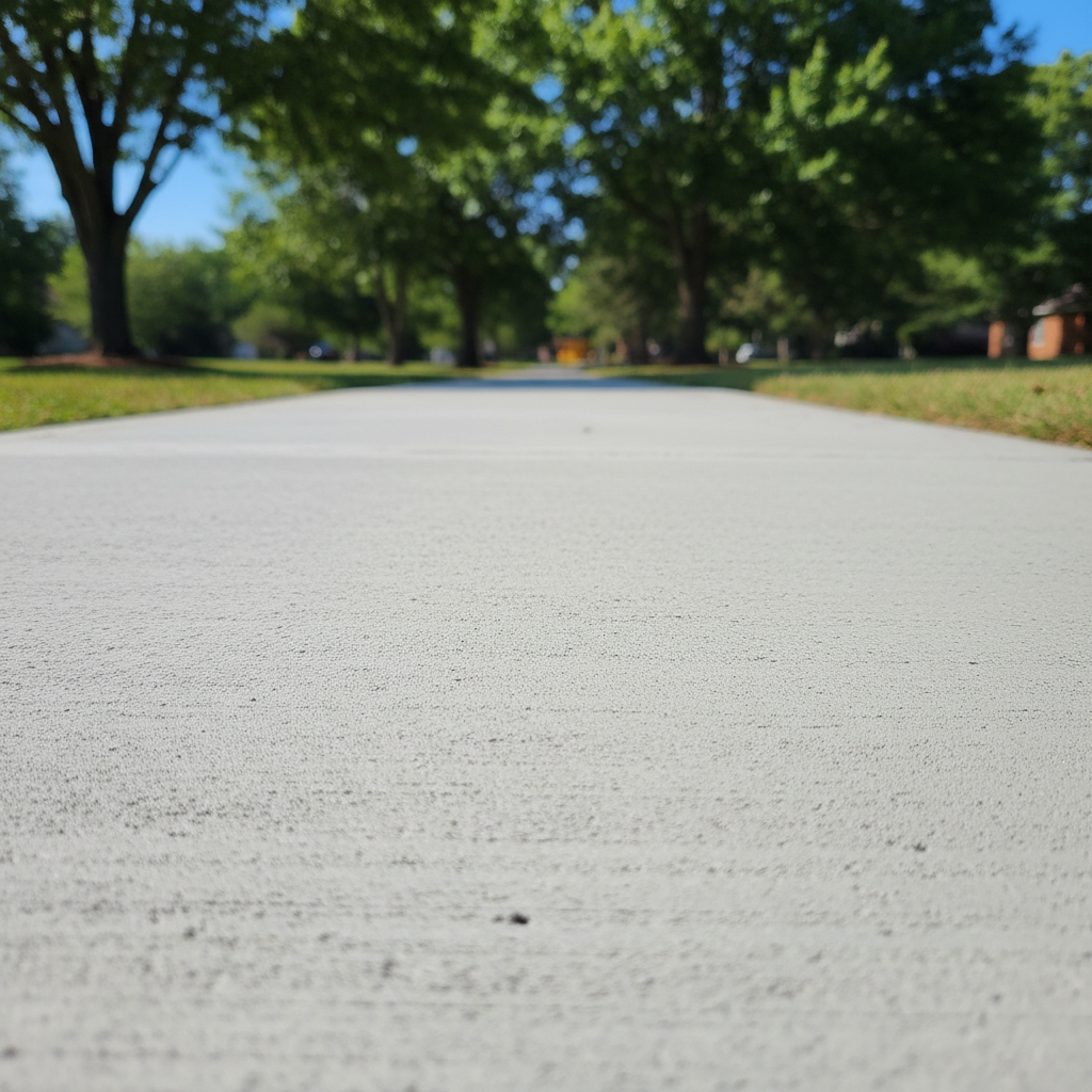 Completed concrete sidewalks work at a residential property in Athens, AL