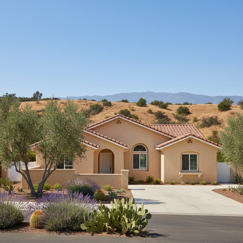 Completed residential stucco work at a residential property in Diamond Bar, CA