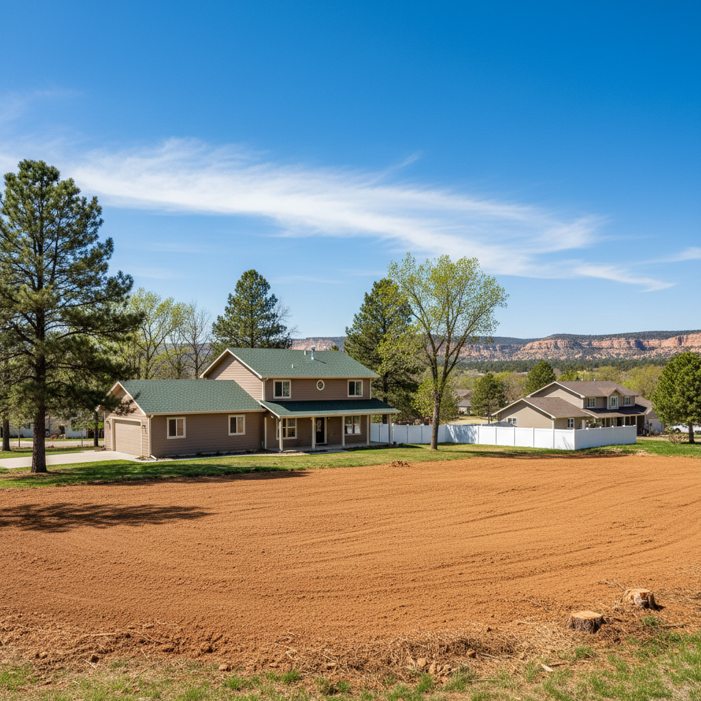 Completed land clearing work at a residential property in Hot Springs, SD
