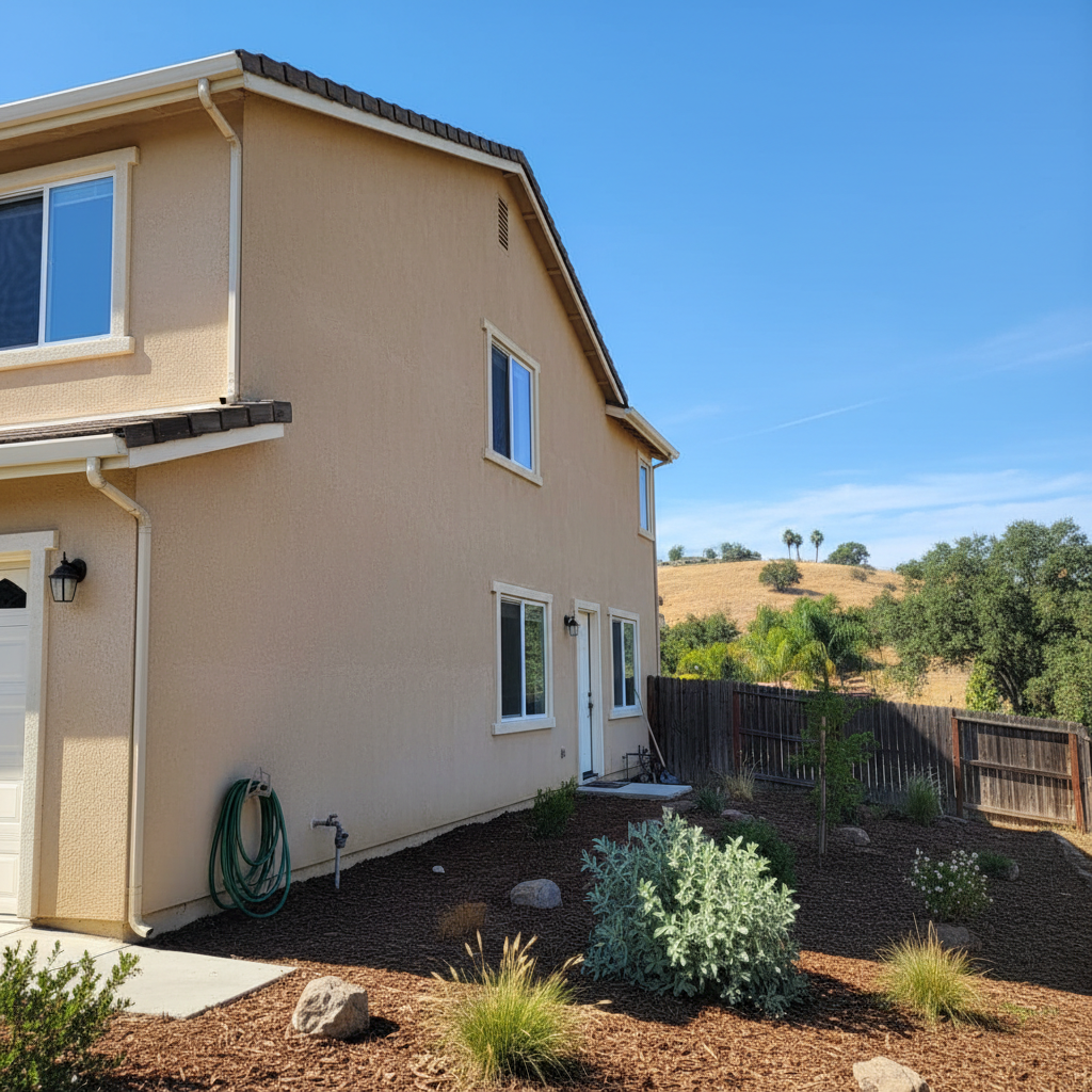Completed stucco removal work at a residential property in Visalia, CA