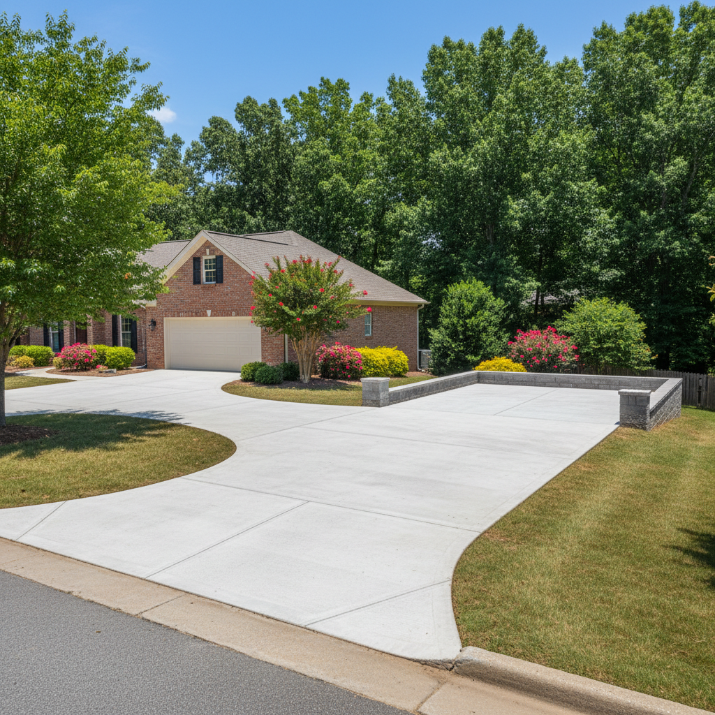 Completed concrete installation work at a residential property in Athens, AL