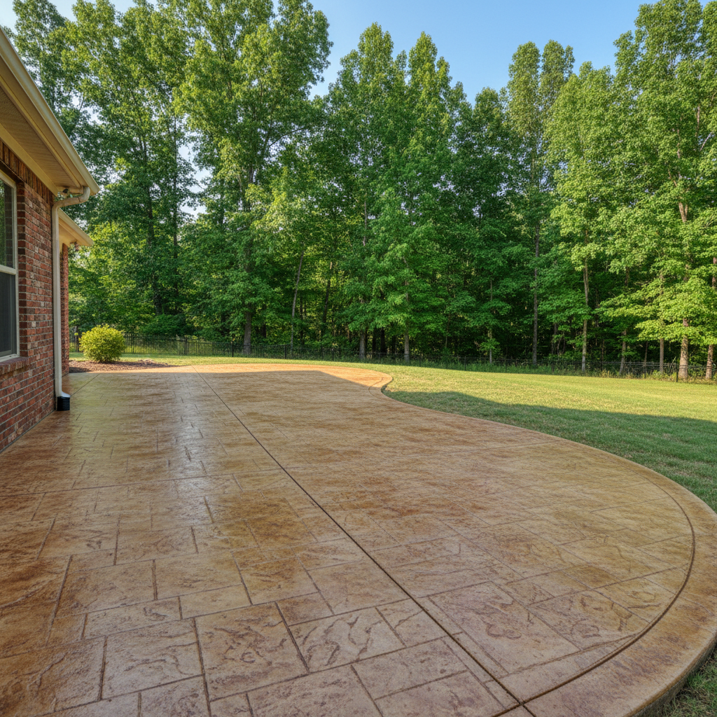 Completed stamped concrete work at a residential property in Athens, AL