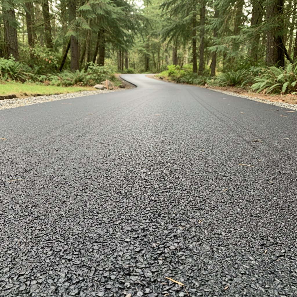 Completed driveway paving work at a residential property in Naselle, WA