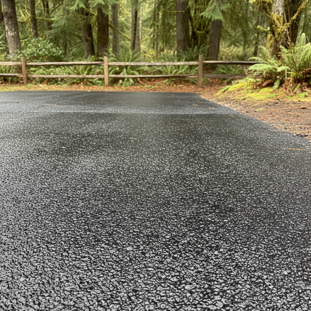 Completed asphalt sealcoating work at a residential property in Naselle, WA