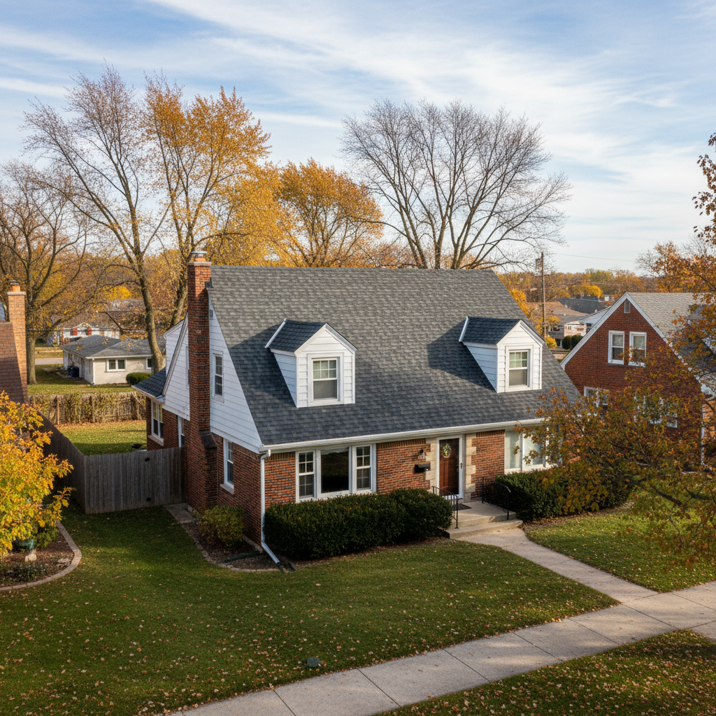 Completed roof installation work at a residential property in Skokie, IL