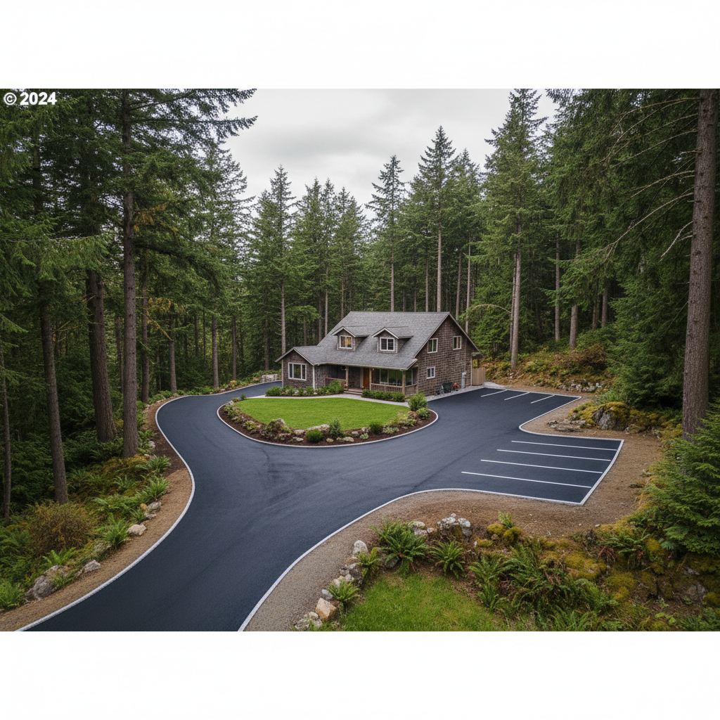 Completed asphalt paving work at a residential property in Naselle, WA