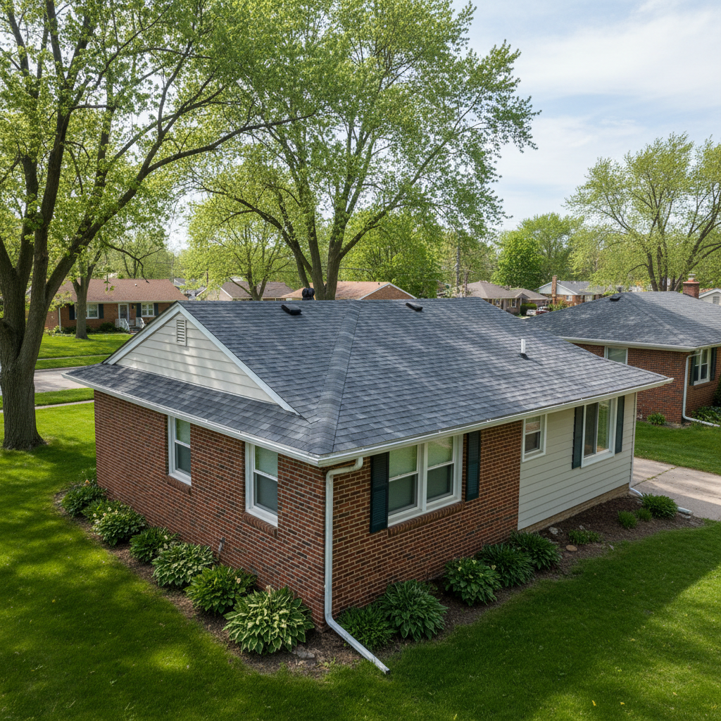 Completed storm damage repair work at a residential property in Skokie, IL