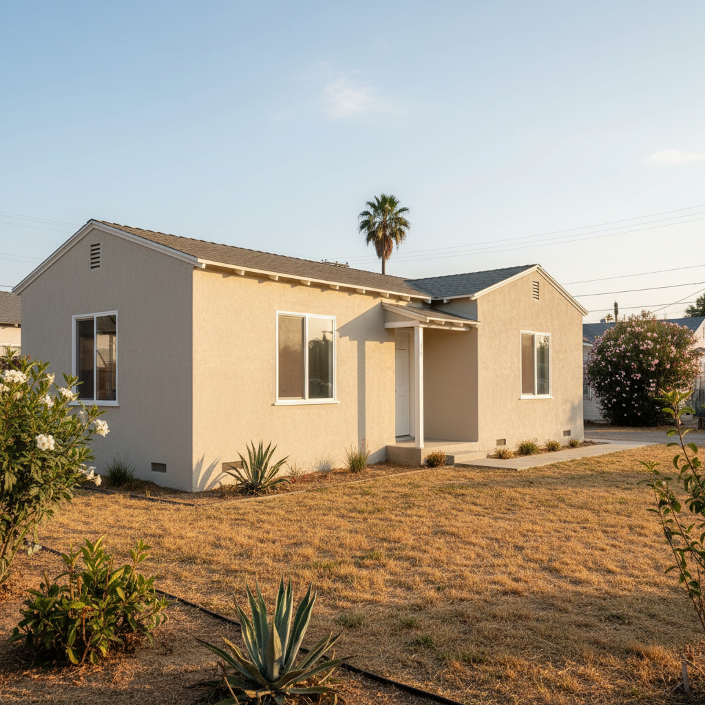 Completed stucco installation work at a residential property in Costa Mesa, CA