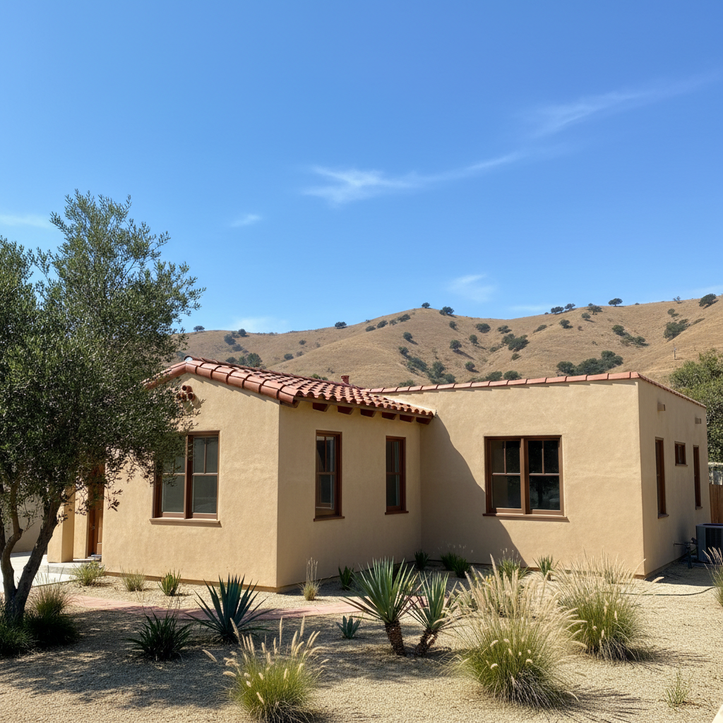 Completed stucco replacement work at a residential property in Costa Mesa, CA