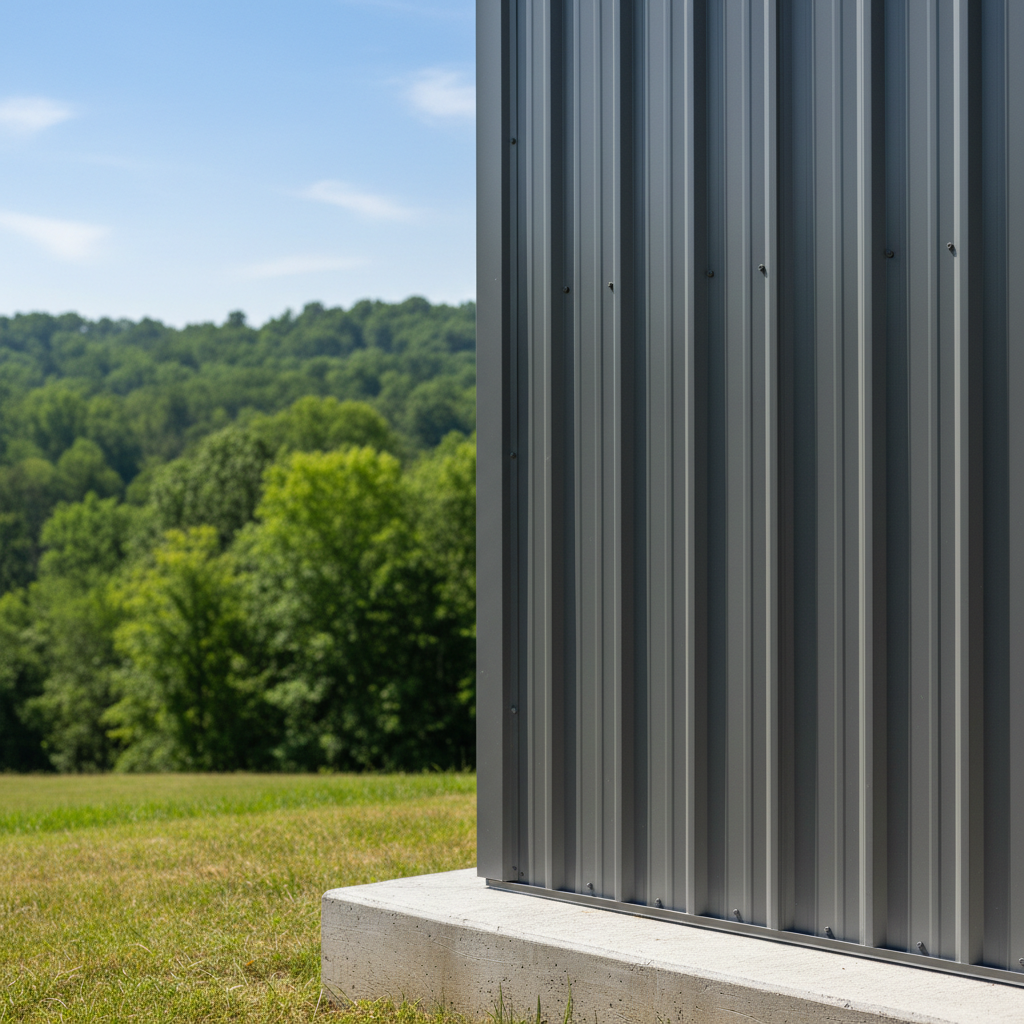 Completed metal frame garages work at a residential property in Kingsport, TN