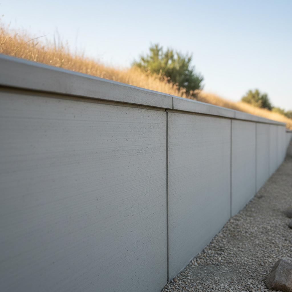 Completed concrete retaining walls work at a residential property in Tracy, CA