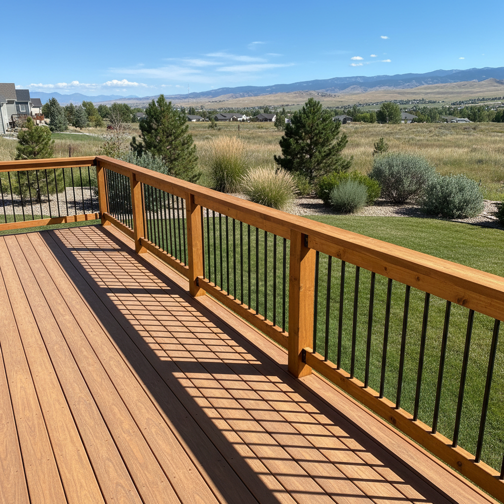 Completed deck railing installation work at a residential property in Kaysville, UT