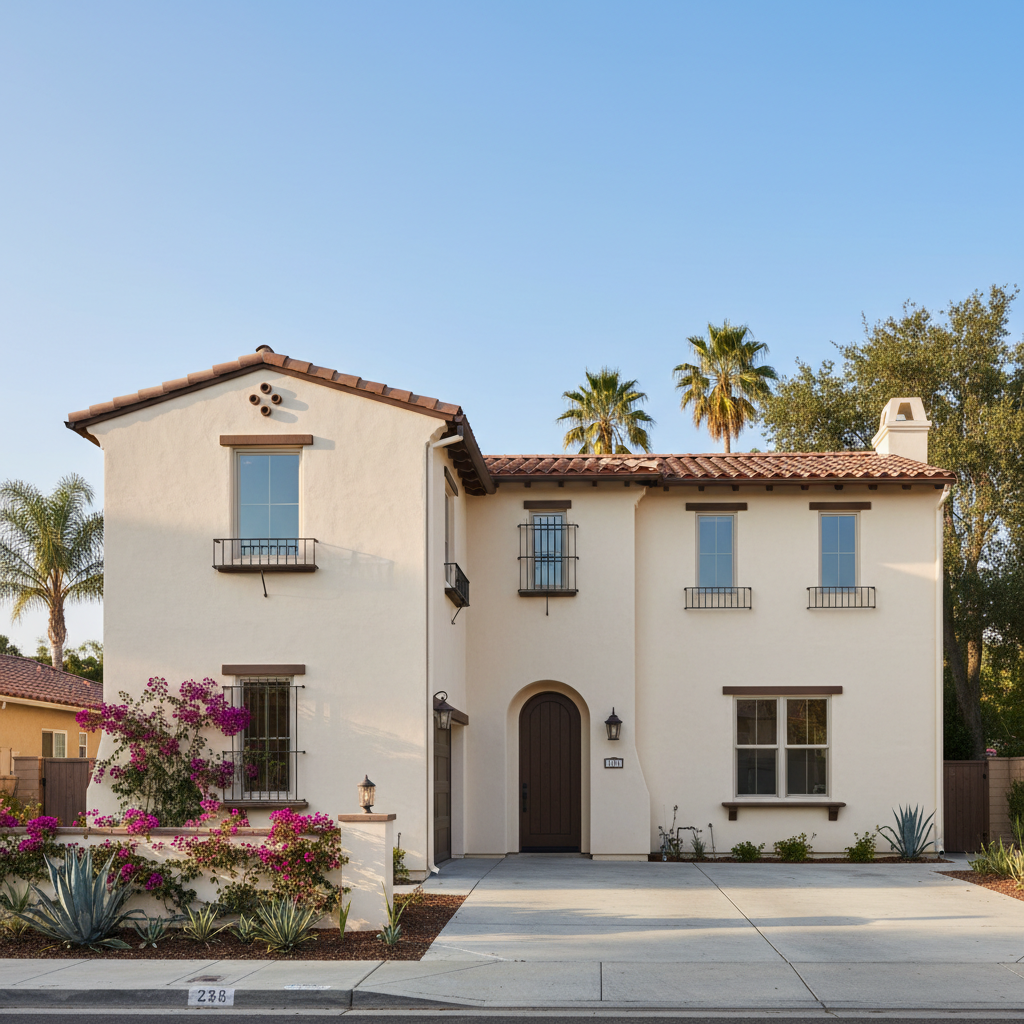 Completed commercial stucco work at a residential property in Anaheim, CA